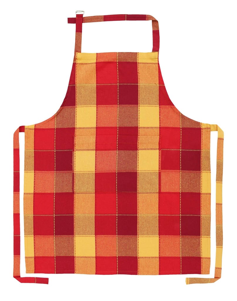 AIRWILL, 100% Cotton Yarn-dyed Designer Weaved Aprons, Sized 65cm in Width & 80cm in Length with 1 Center Pocket, Adjustable Buckle on Top and 2 Long Ties On Both 2 Sides. Pack of 10 Pieces