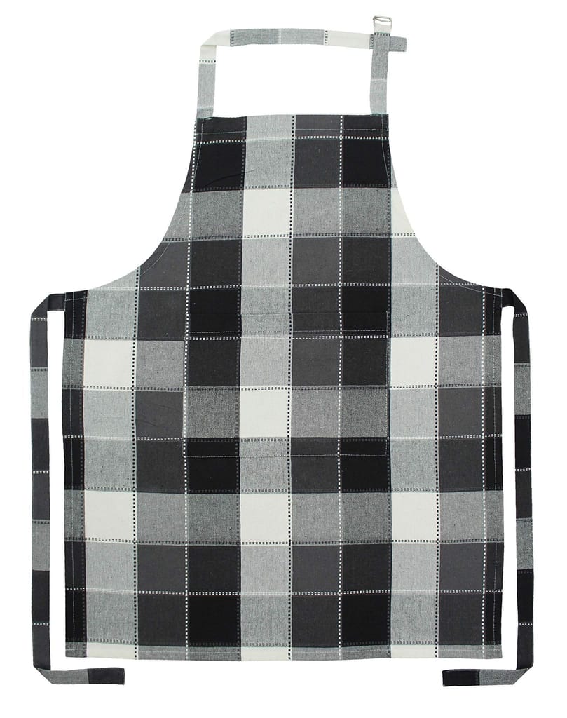 AIRWILL, 100% Cotton Yarn-dyed Designer Weaved Aprons, Sized 65cm in Width & 80cm in Length with 1 Center Pocket, Adjustable Buckle on Top and 2 Long Ties On Both 2 Sides. Pack of 10 Pieces