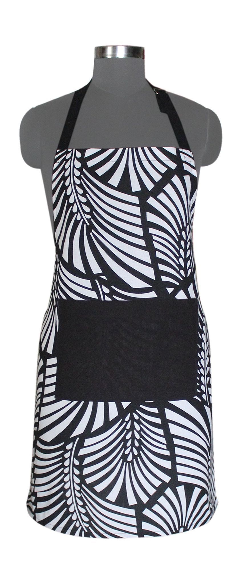 AIRWILL, 100% Cotton Designer Printed Aprons, Sized 65cm in Width & 80cm in Length with 1 Center Pocket, Adjustable Buckle on Top and 2 Long Ties on Both 2 Sides. Pack of 1 piece