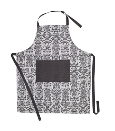 AIRWILL, 100% Cotton Designer Printed Aprons, Sized 65cm in Width & 80cm in Length with 1 Center Pocket, Adjustable Buckle on Top and 2 Long Ties on Both 2 Sides. Pack of 1 piece