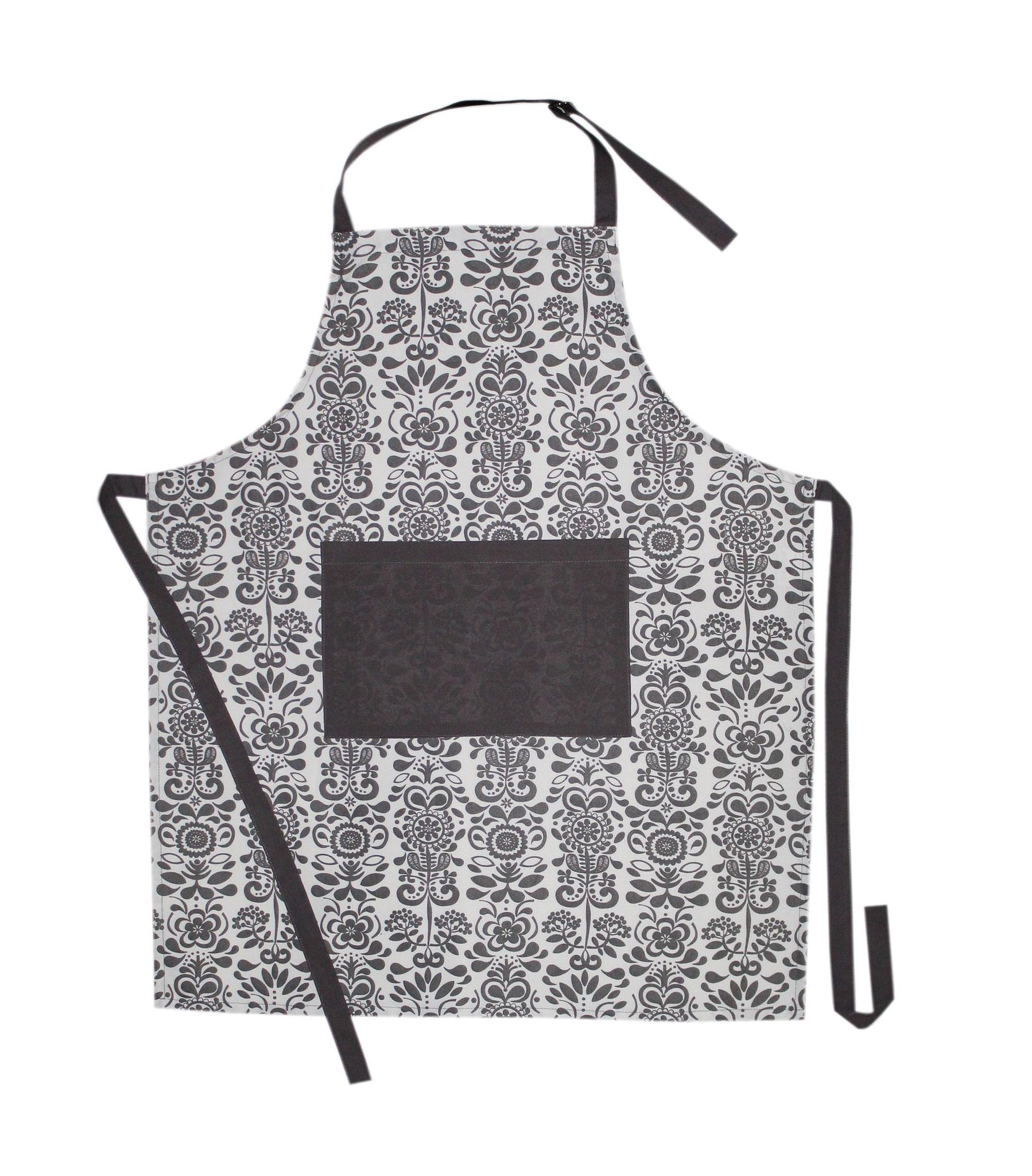 AIRWILL, 100% Cotton Designer Printed Aprons, Sized 65cm in Width & 80cm in Length with 1 Center Pocket, Adjustable Buckle on Top and 2 Long Ties on Both 2 Sides. Pack of 1 piece