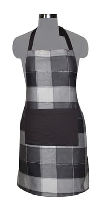 AIRWILL, 100% Cotton Yarn-dyed Designer Weaved Aprons, Sized 65cm in Width & 80cm in Length with 1 Center Pocket, Adjustable Buckle on Top and 2 Long Ties On Both 2 Sides. Pack of 1 Pieces