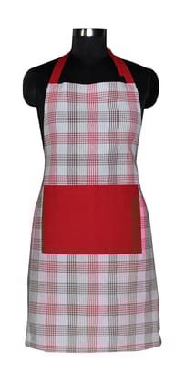 AIRWILL, 100% Cotton Designer Yarn-dyed Aprons, Sized 65cm in Width & 80cm in Length with 1 Center Pocket, Adjustable Buckle on Top and 2 Long Ties on Both 2 Sides. Pack of 1 piece