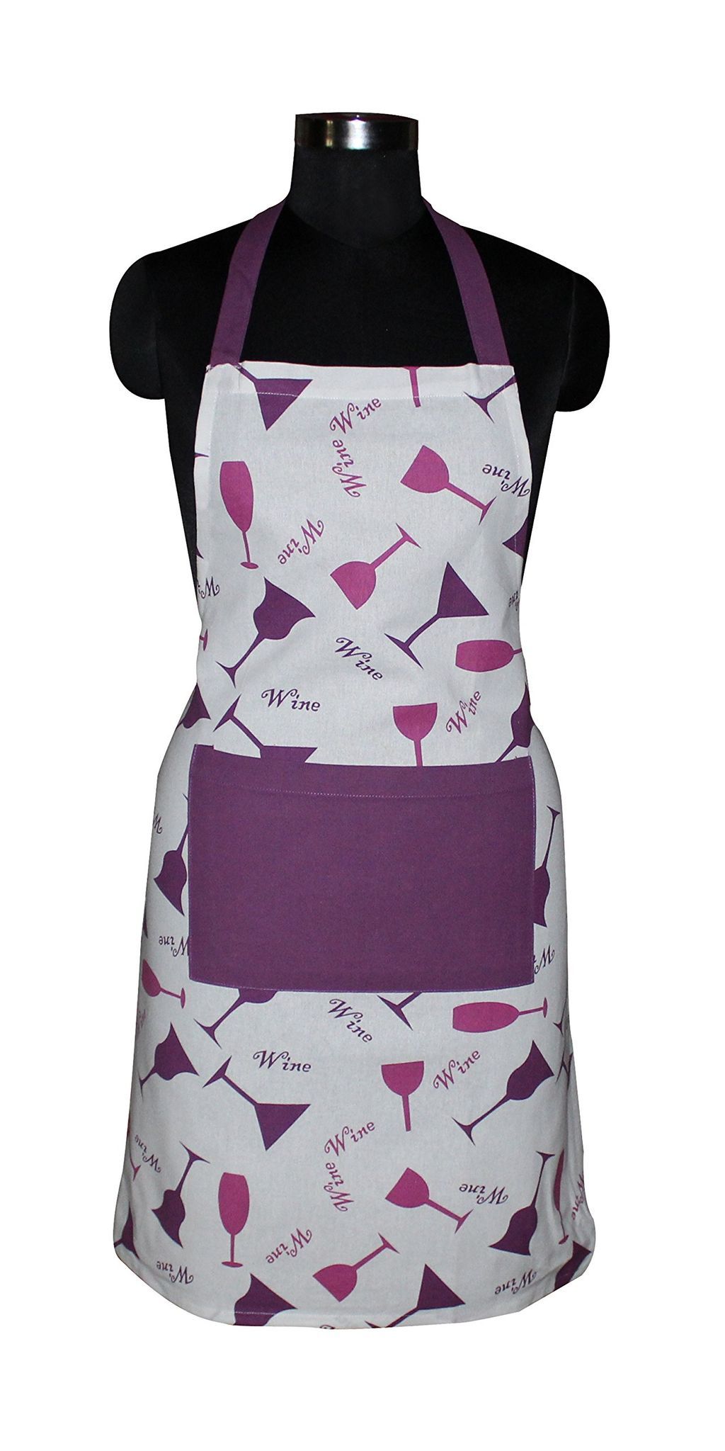 AIRWILL, 100% Cotton Designer Printed Aprons, Sized 65cm in Width & 80cm in Length with 1 Center Pocket, Adjustable Buckle on Top and 2 Long Ties on Both 2 Sides. Pack of 1 piece