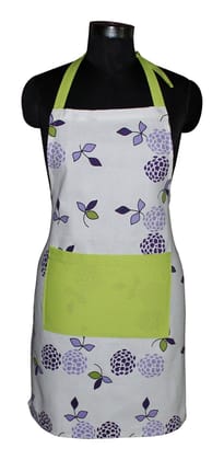 AIRWILL, 100% Cotton Designer Printed Aprons, Sized 65cm in Width & 80cm in Length with 1 Center Pocket, Adjustable Buckle on Top and 2 Long Ties on Both 2 Sides. Pack of 1 piece