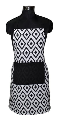 AIRWILL, 100% Cotton Designer Printed Aprons, Sized 65cm in Width & 80cm in Length with 1 Center Pocket, Adjustable Buckle on Top and 2 Long Ties on Both 2 Sides. Pack of 1 piece