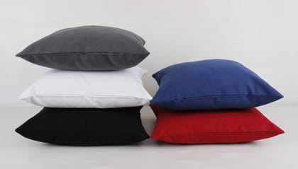 AIRWILL Cotton Decorative Plain Pattern Cushion Pillow Covers (Pack-5, Multi)