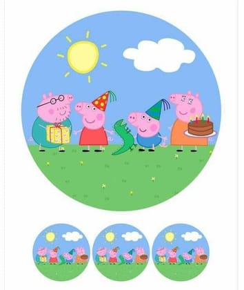 APM Peppa Pig Wall Sticker Fully Waterproof Vinyl Sticker self Adhesive for Living Room, Bedroom, Office, Kids Room 12X18 inches (PPC9) (AP4)