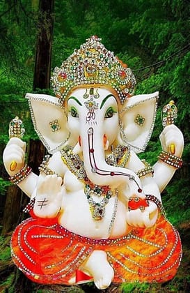 APM Ganpati Wall Sticker/Ganpati Bappa Fully Waterproof Vinyl Sticker self Adhesive for Living Room, Bedroom, Office, Kids Room 12X18 inches (G15)