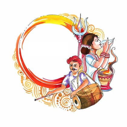 APM Durga Pooja Transparent Waterproof Sticker in 18x18 inches (DP2)