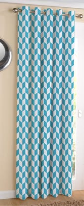 AIRWILL Cotton Designed Blackout and Room Darkening 5ft Window Curtains Pack of 1 pc. (Printed - Blue)