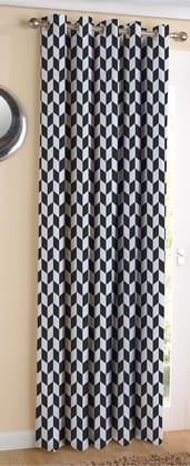 AIRWILL Cotton Designed Blackout and Room Darkening 5ft Window Curtains Pack of 1 pc. (Printed - Black)
