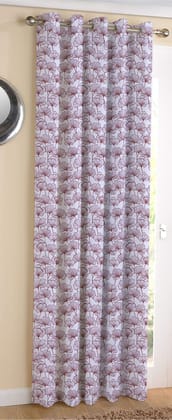 AIRWILL Cotton Single Leaf Brown Designed Blackout and Room Darkening 5ft Window Curtains Pack of 1 pc. (Floral - Brown)