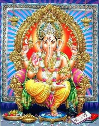 APM Ganpati Wall Sticker/Ganpati Bappa Fully Waterproof Vinyl Sticker self Adhesive for Living Room, Bedroom, Office, Kids Room 12X18 inches (GH7)
