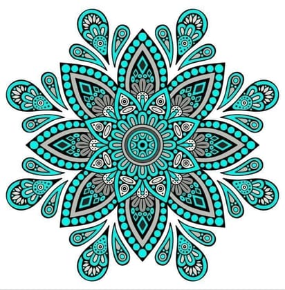 APM Rangoli Waterproof Laminated Floor Sticker in 12x12 inches (12, RS13)