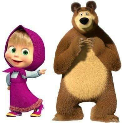 APM Masha & The Bear Wall Sticker Fully Waterproof Vinyl Sticker self Adhesive for Living Room, Bedroom, Office, Kids Room 12X18 inches (MB5)