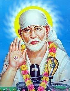 APM SAI Baba Wall Sticker Fully Waterproof Vinyl Sticker self Adhesive for Living Room, Bedroom, Office, Kids Room 12X18 inches (S8)