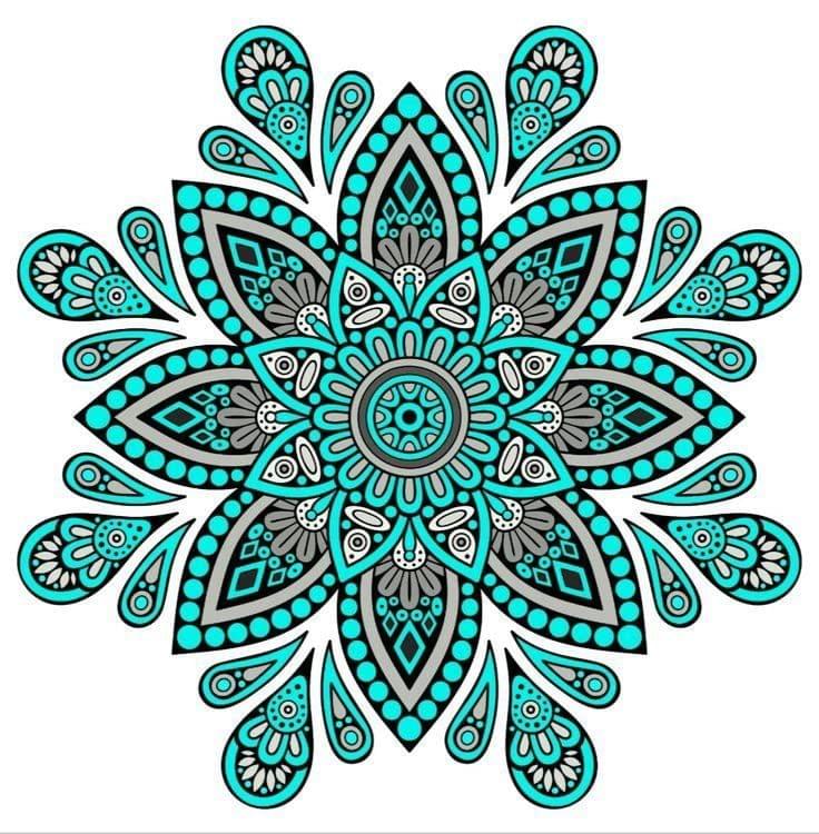 APM Rangoli Waterproof Laminated Floor Sticker in 15X15 inches (RR17)