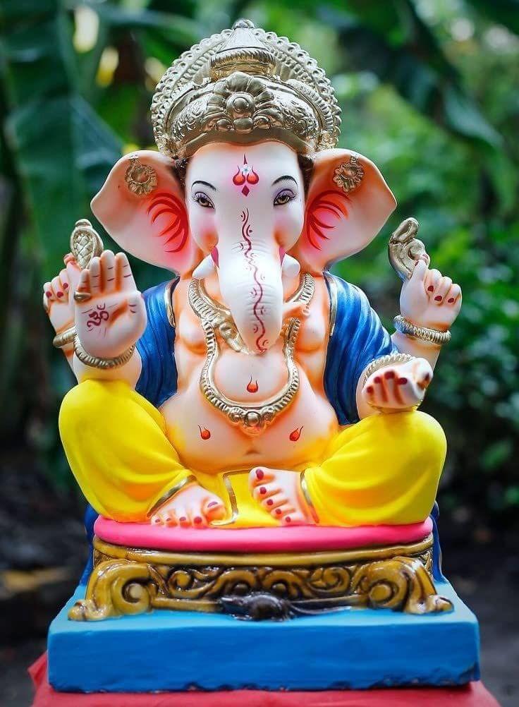 APM Ganpati Wall Sticker/Ganpati Bappa Fully Waterproof Vinyl Sticker self Adhesive for Living Room, Bedroom, Office, Kids Room 12X18 inches (G13)