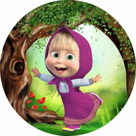 APM Masha & The Bear Wall Sticker Fully Waterproof Vinyl Sticker self Adhesive for Living Room, Bedroom, Office, Kids Room 12X18 inches (M8)