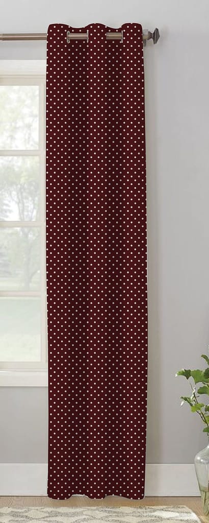 AIRWILL, Cotton Maroon Dot Designed Polka Dots Pattern Door - 4x7ft Curtains - (Pack of 1 pc) - Maroon - Dupattas & Shawls | Buy online on ZillyBuy