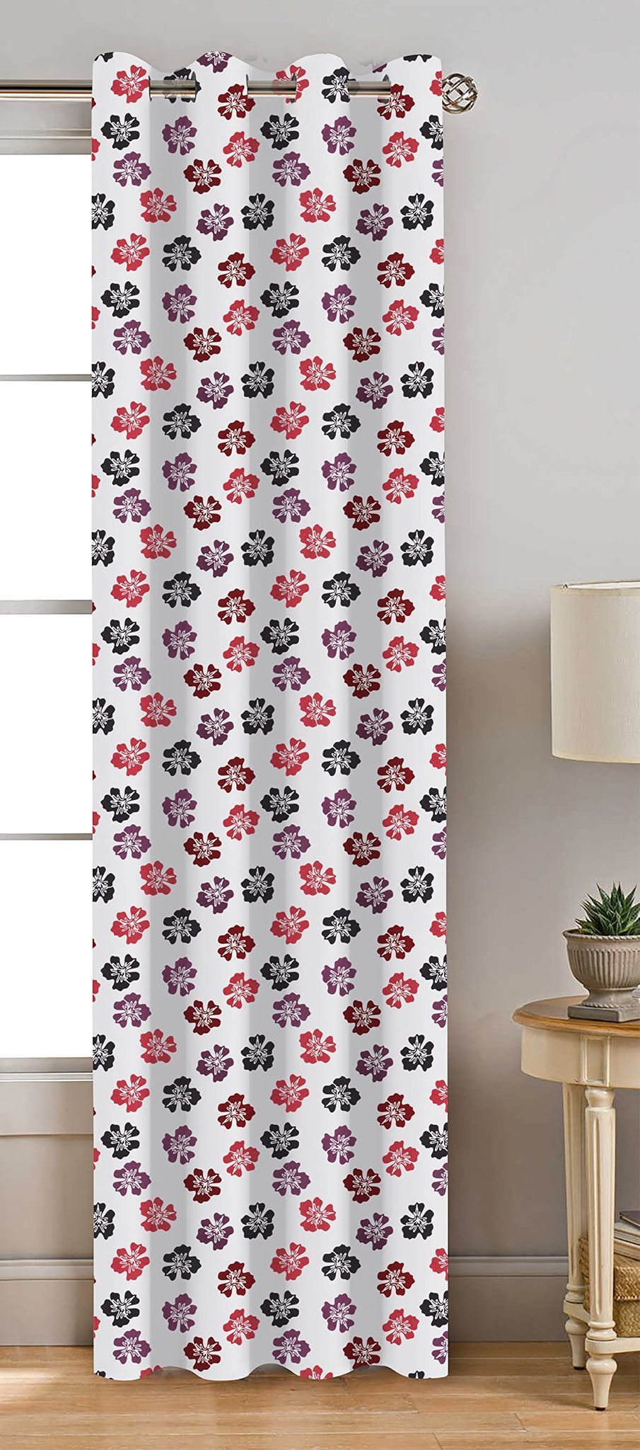 AIRWILL, Cotton Indian Designed Flower Floral Pattern Door - 4x7ft Curtains - (Pack of 1 pc) - Multicolor