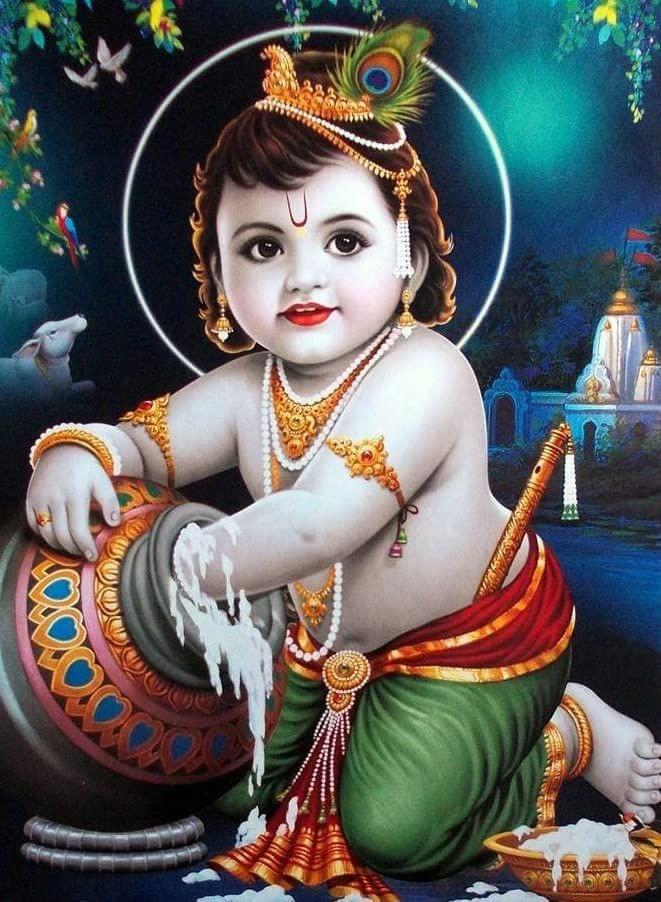 APM BAL Gopal Fully Waterproof Vinyl Sticker self Adhesive for Living Room, Bedroom, Office, Kids Room 12X18 inches (K27)