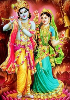 APM Radha Krishna Wall Sticker Fully Waterproof Vinyl Sticker self Adhesive for Living Room, Bedroom, Office, Kids Room 12X18 inches (RK3)