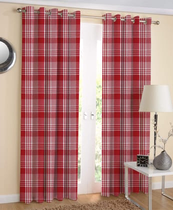 AIRWILL Cotton Designer Door Curtains - Red (4ft in Width and 7ft in Length - Pack of 2 Pieces) AIRWILL Cotton Designer Door Curtains - Red (4ft in Width and 7ft in Length - Pack of 2 Pieces)