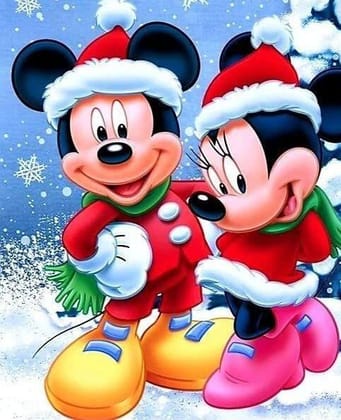 APM Mickey Mouse & Minnie Mouse Wall Sticker Fully Waterproof Vinyl Sticker self Adhesive for Living Room, Bedroom, Office, Kids Room 12X18 inches (MM2)