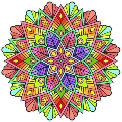 APM Rangoli Waterproof Laminated Floor Sticker in 18x18 inches (18, RS1)