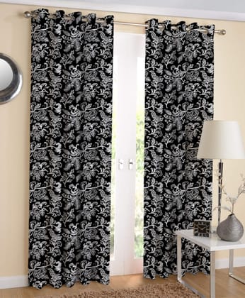AIRWILL, 100% Cotton Designer Printed 7ft Door Curtains, (Black &White Colors) Pack of 2 pcs AIRWILL, 100% Cotton Designer Printed 7ft Door Curtains, (Black &White Colors) Pack of 2 pcs