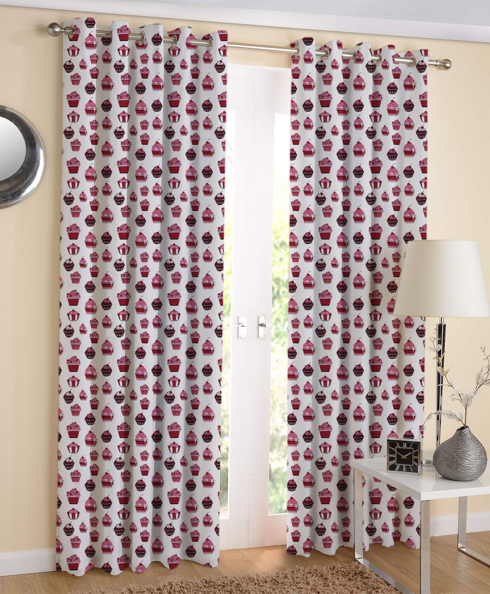 AIRWILL, 100% Cotton Designer Door Curtains, Sized 4ft in Width and 7ft in Length. Pack of 2 Pieces