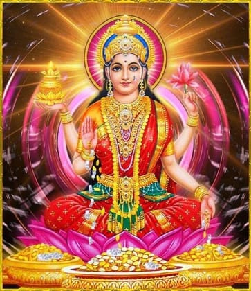 APM Goddess LAXMI JI Wall Vinyl Sticker Fully Waterproof Siize 12X18 inches (LS08)