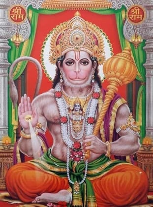 APM Hanuman JI Wall Sticker Fully Waterproof Vinyl Sticker self Adhesive for Living Room, Bedroom, Office, Kids Room 12X18 inches (H1)