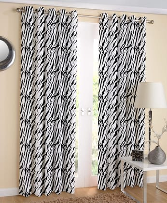 AIRWILL, 100% Cotton Designer Printed 7ft Door Curtains, (Black &White Colors) Pack of 2 pcs AIRWILL, 100% Cotton Designer Printed 7ft Door Curtains, (Black &White Colors) Pack of 2 pcs