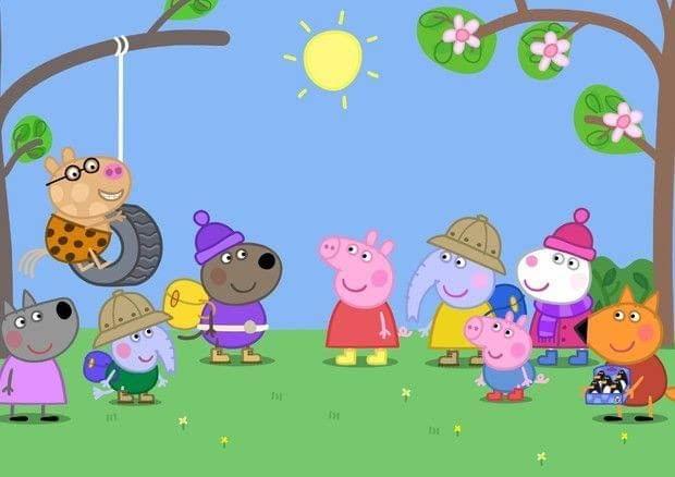 APM Peppa Pig Wall Sticker Fully Waterproof Vinyl Sticker self Adhesive for Living Room, Bedroom, Office, Kids Room 12X18 inches (PP3)