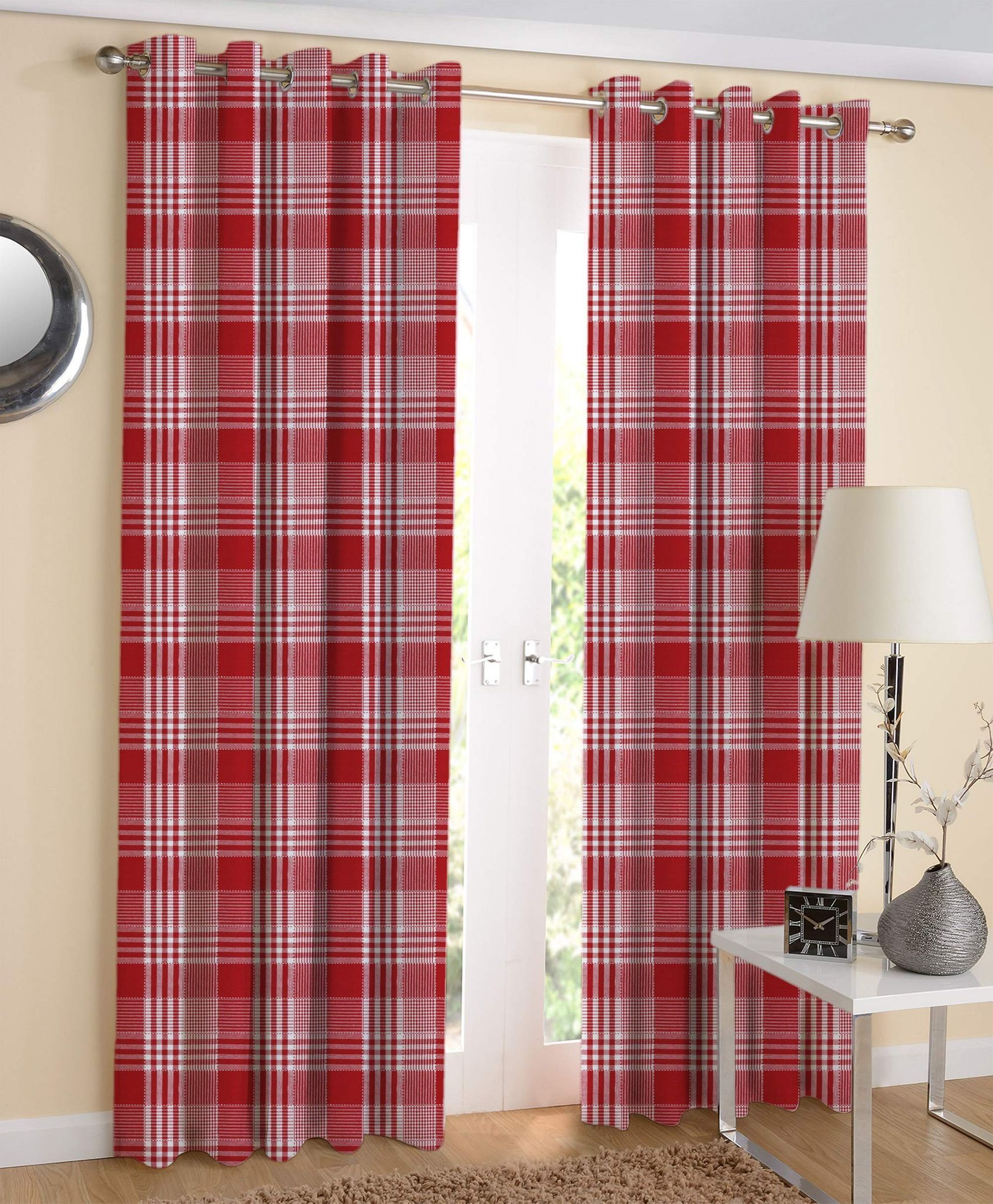 AIRWILL, 100% Cotton Designer Window Curtains, Sized 4ft in Width and 5ft in Length. Pack of 2 Pieces