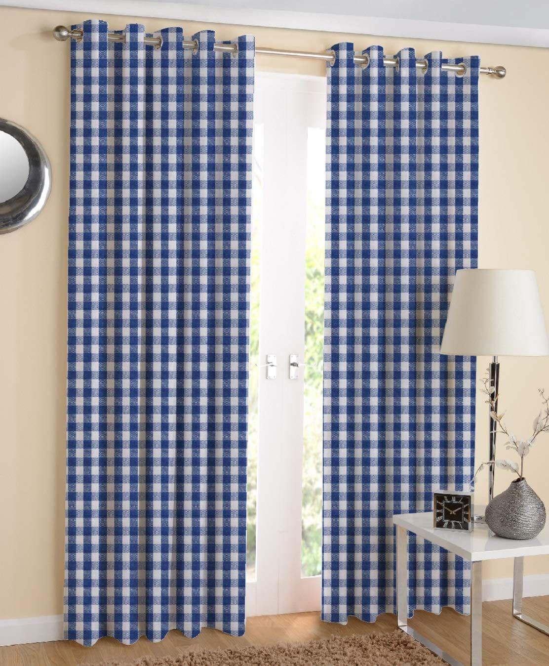 AIRWILL, 100% Cotton Curtains Self Designed with The Size of 4ft in Width and 5ft Length, Eyeleted Window Curtains. Pack of 2 Pieces.