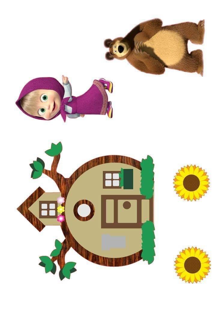 APM Masha & The Bear Wall Sticker Fully Waterproof Vinyl Sticker self Adhesive for Living Room, Bedroom, Office, Kids Room 12X18 inches (MBP11)