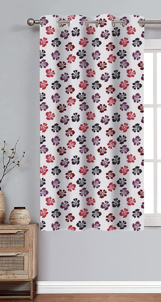 AIRWILL, Cotton Floral Pattern Window - 4x5ft Curtains - (Pack of 1 pc) - Multicolor - Flowers | Buy online on ZillyBuy