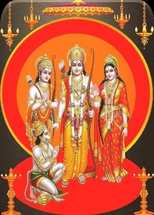 APM Lord RAM SITA Wall Sticker Fully Waterproof Vinyl Sticker self Adhesive for Living Room, Bedroom, Office, Kids Room 12X18 inches (RS6)