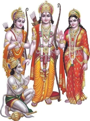 APM Lord RAM SITA Wall Sticker Fully Waterproof Vinyl Sticker self Adhesive for Living Room, Bedroom, Office, Kids Room 12X18 inches (RS1)