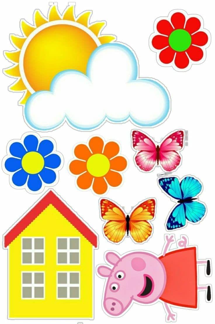 APM Peppa Pig Wall Sticker Fully Waterproof Vinyl Sticker self Adhesive for Living Room, Bedroom, Office, Kids Room 12X18 inches (PPC9) (AP9)