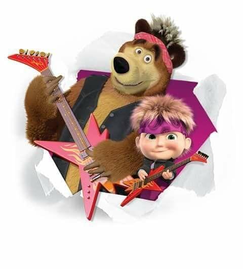 APM Masha & The Bear Wall Sticker Fully Waterproof Vinyl Sticker self Adhesive for Living Room, Bedroom, Office, Kids Room 12X18 inches (MM10)