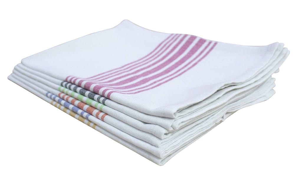 AIRWILL Cotton Large Kitchen Towel, dishcloths, Wiping Cloths (45 x 65 cm, Yellow, Blue, Green, Orange, Black, Pink and White) - Pack of 6 - Towels | Buy online on ZillyBuy