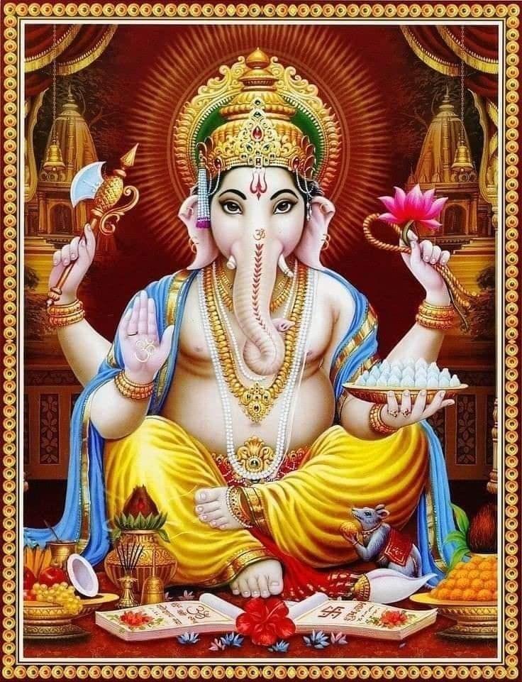 APM Ganpati Wall Sticker/Ganpati Bappa Fully Waterproof Vinyl Sticker self Adhesive for Living Room, Bedroom, Office, Kids Room 12X18 inches (GH26)