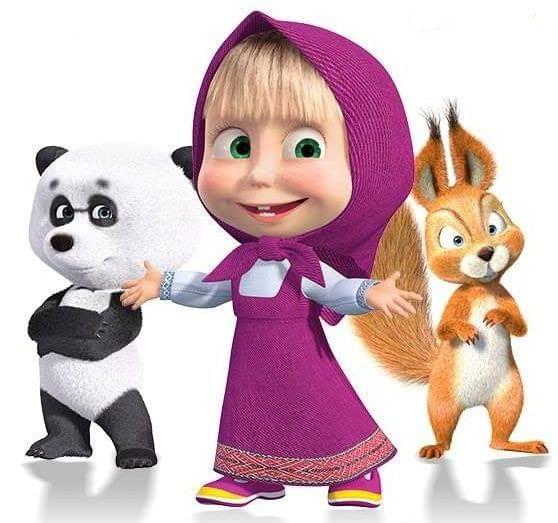 APM Masha & The Bear Wall Sticker Fully Waterproof Vinyl Sticker self Adhesive for Living Room, Bedroom, Office, Kids Room 12X18 inches (MB7)