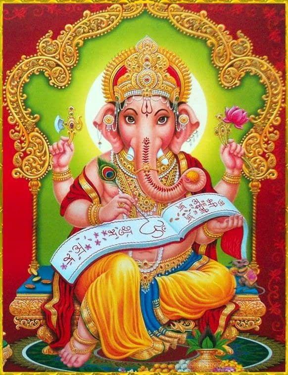 APM Ganpati Wall Sticker/Ganpati Bappa Fully Waterproof Vinyl Sticker self Adhesive for Living Room, Bedroom, Office, Kids Room 12X18 inches (GN18)