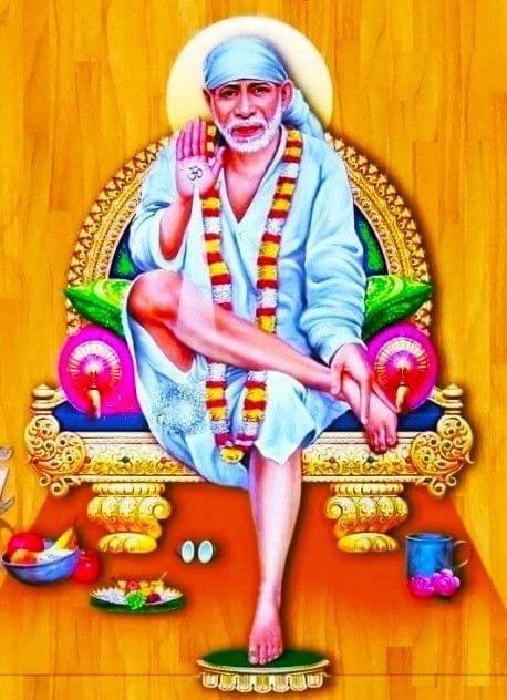 APM SAI Baba Wall Sticker Fully Waterproof Vinyl Sticker self Adhesive for Living Room, Bedroom, Office, Kids Room 12X18 inches (S2)